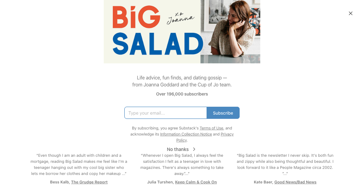 Big Salad (A Cup of Jo)