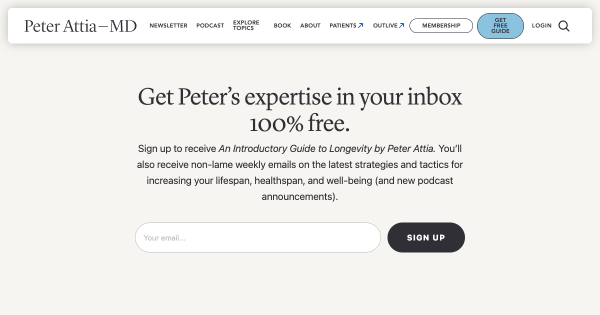Peter Attia's Newsletter