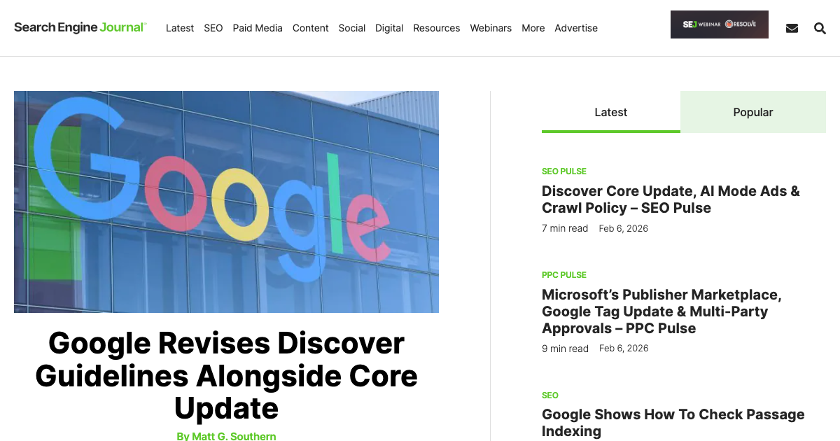 SEJ Today (Search Engine Journal)