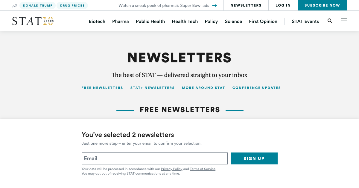 STAT News Newsletters